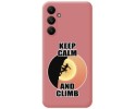 Funda Silicona Líquida Rosa para Samsung Galaxy A05s diseño Mujer Escalada Dibujos