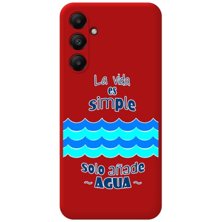 Funda Silicona Líquida Roja para Samsung Galaxy A05s diseño Agua Dibujos