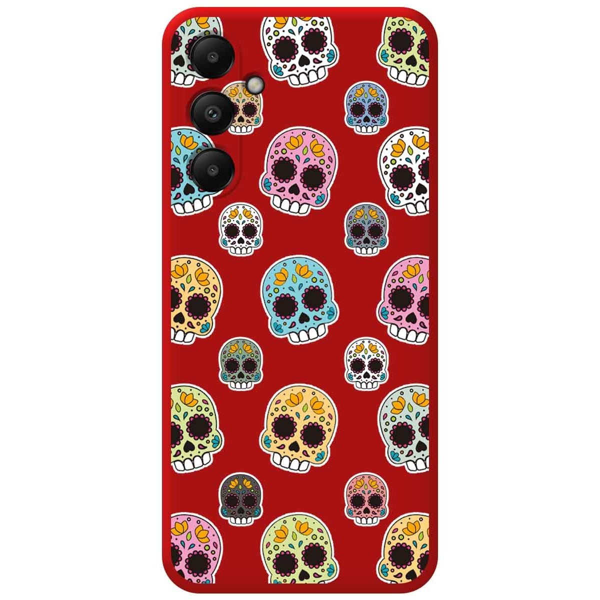 Funda Silicona Líquida Roja para Samsung Galaxy A05s diseño Catrina Dibujos