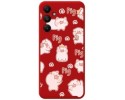Funda Silicona Líquida Roja para Samsung Galaxy A05s diseño Cerdos Dibujos