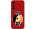Funda Silicona Líquida Roja para Samsung Galaxy A05s diseño Hombre Escalada Dibujos