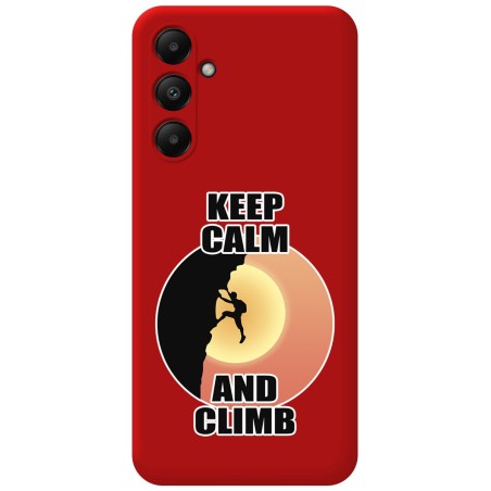 Funda Silicona Líquida Roja para Samsung Galaxy A05s diseño Hombre Escalada Dibujos