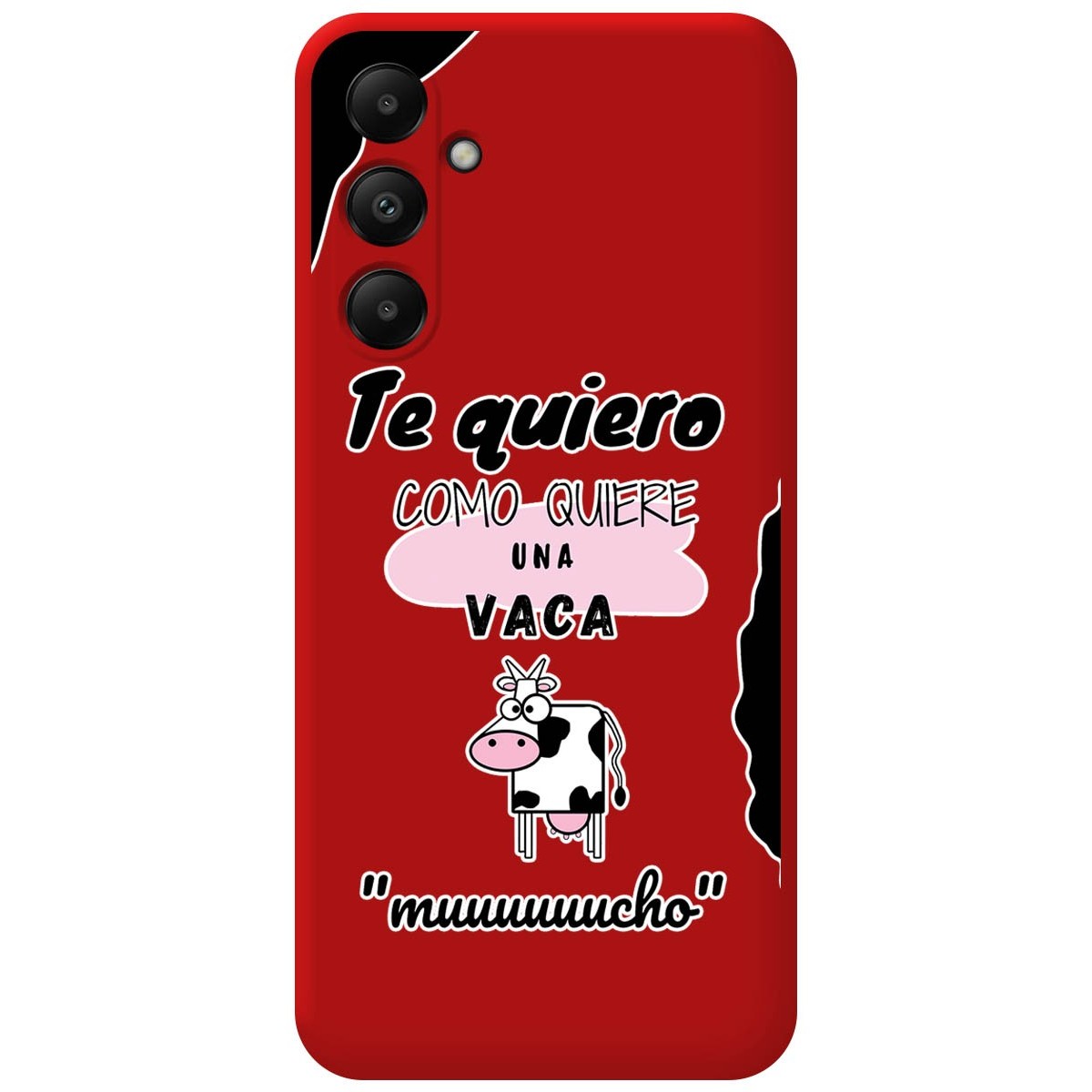 Funda Silicona Líquida Roja para Samsung Galaxy A05s diseño Vaca Dibujos