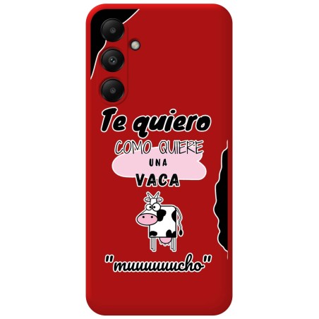 Funda Silicona Líquida Roja para Samsung Galaxy A05s diseño Vaca Dibujos