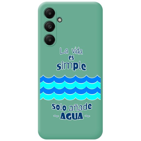 Funda Silicona Líquida Verde para Samsung Galaxy A05s diseño Agua Dibujos