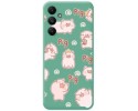 Funda Silicona Líquida Verde para Samsung Galaxy A05s diseño Cerdos Dibujos