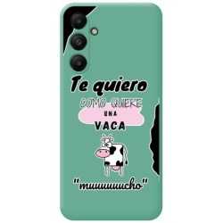 Funda Silicona Líquida Verde para Samsung Galaxy A05s diseño Vaca Dibujos
