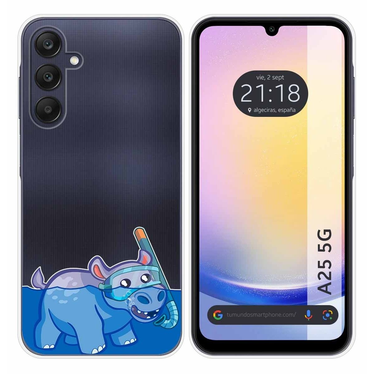 Funda Silicona Transparente para Samsung Galaxy A25 5G diseño Hipo Dibujos