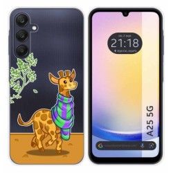 Funda Silicona Transparente para Samsung Galaxy A25 5G diseño Jirafa Dibujos