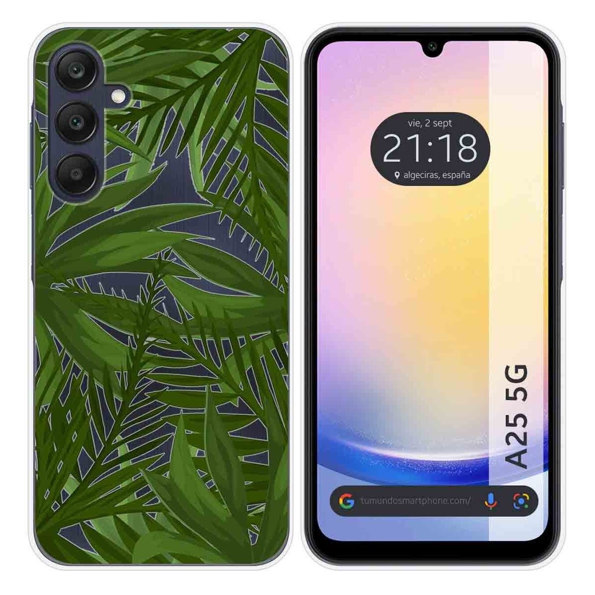 Funda Silicona Transparente para Samsung Galaxy A25 5G diseño Jungla Dibujos