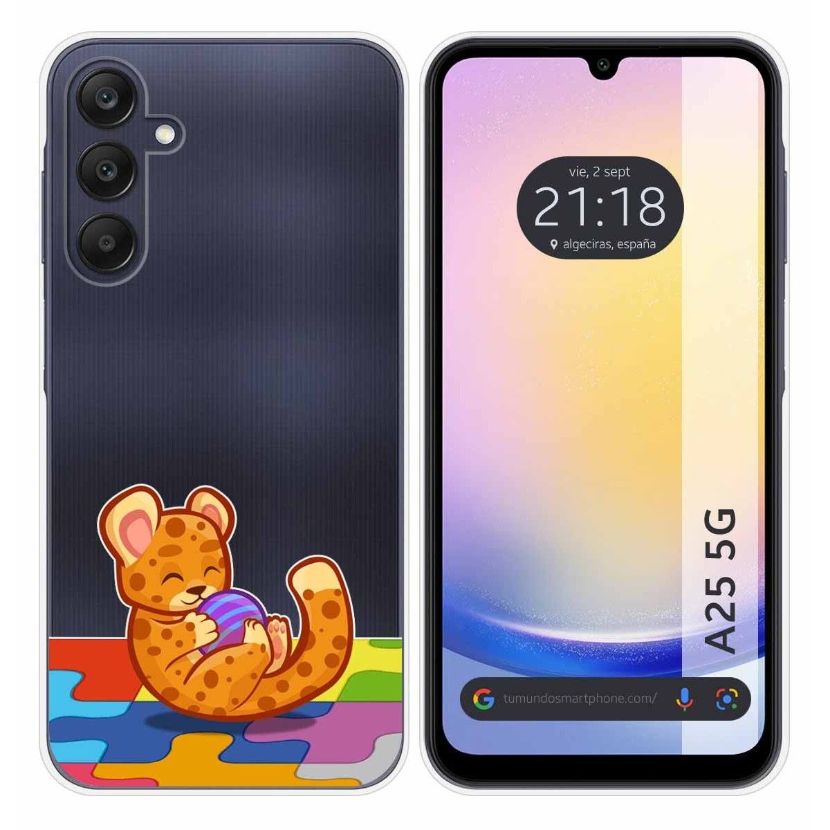 Funda Silicona Transparente para Samsung Galaxy A25 5G diseño Leopardo Dibujos