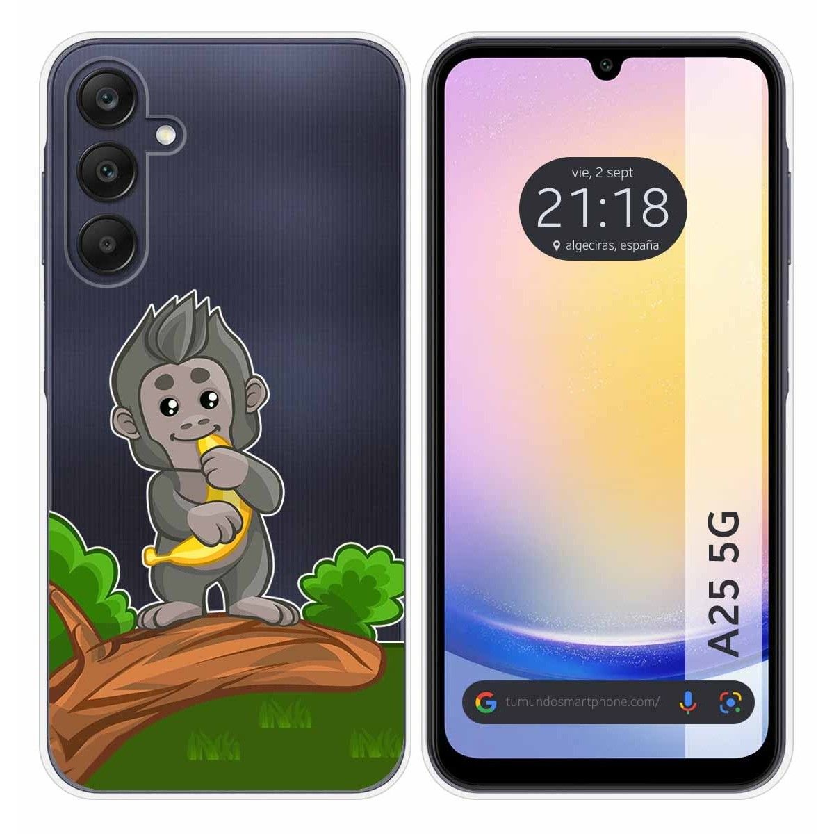 Funda Silicona Transparente para Samsung Galaxy A25 5G diseño Mono Dibujos