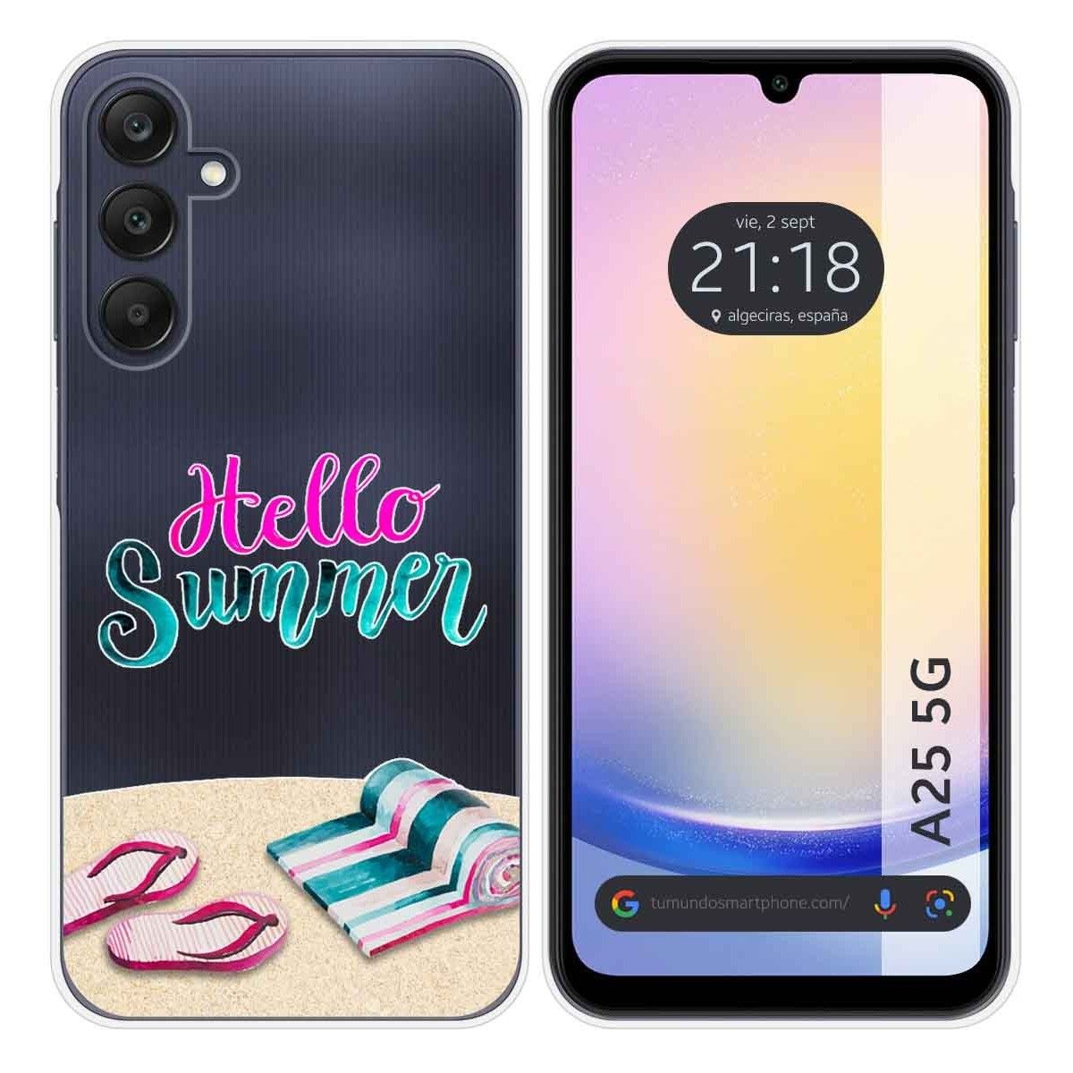 Funda Silicona Transparente para Samsung Galaxy A25 5G diseño Summer Dibujos