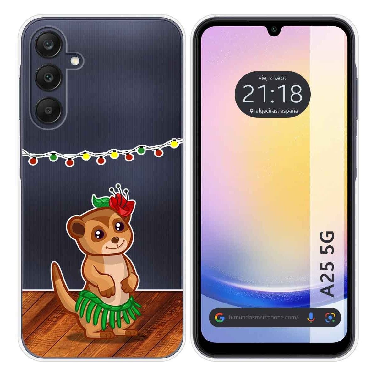 Funda Silicona Transparente para Samsung Galaxy A25 5G diseño Suricata Dibujos