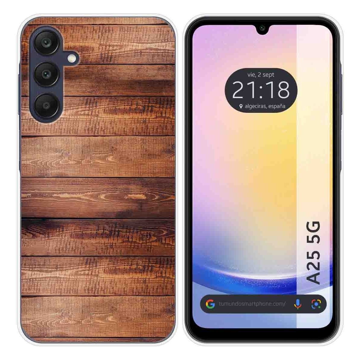 Funda Silicona para Samsung Galaxy A25 5G diseño Madera 02 Dibujos