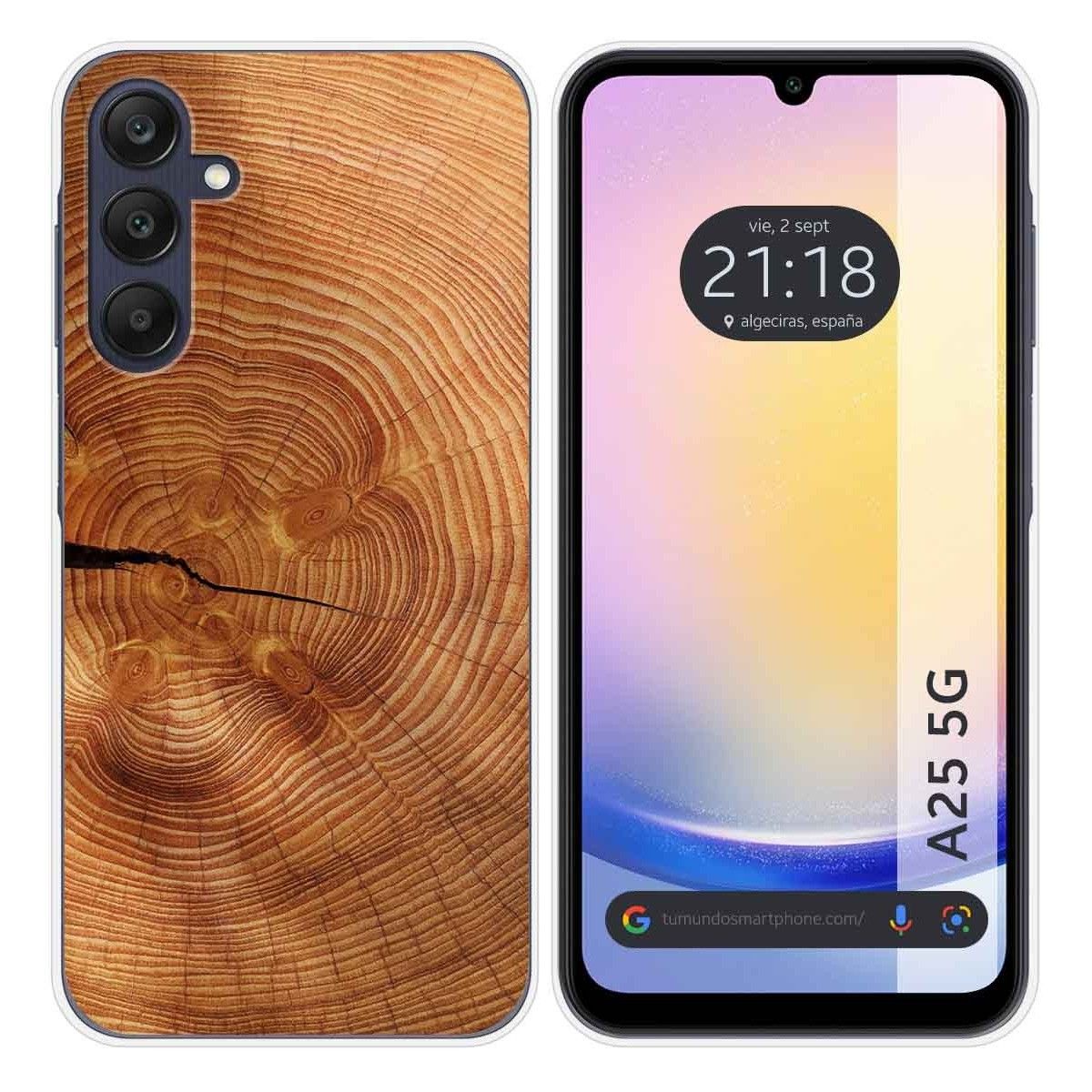 Funda Silicona para Samsung Galaxy A25 5G diseño Madera 04 Dibujos