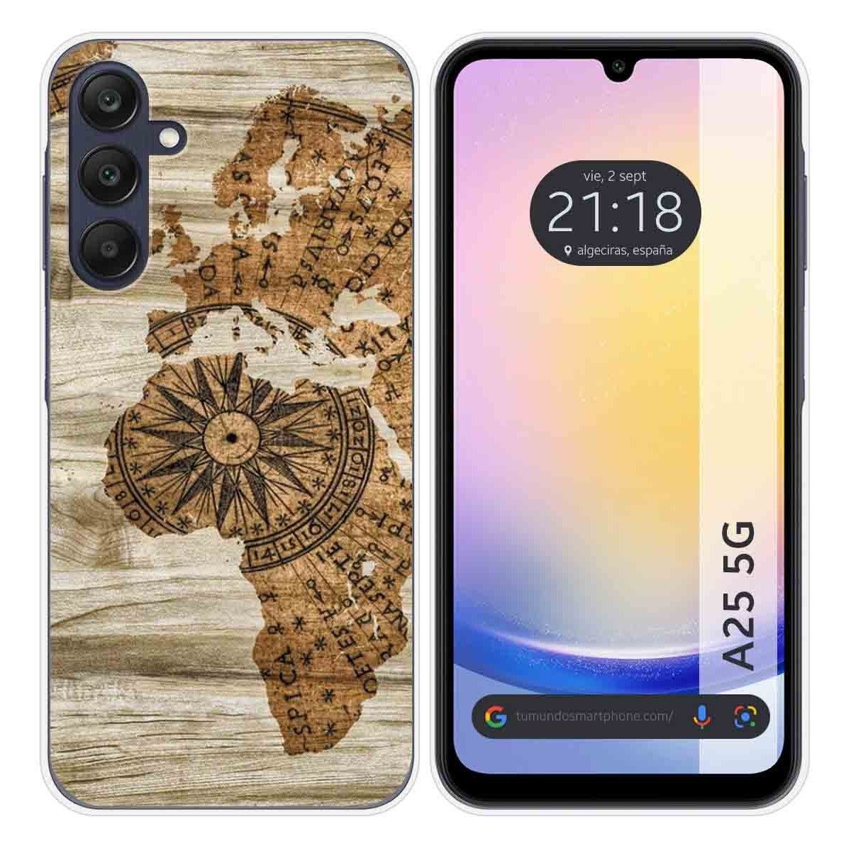 Funda Silicona para Samsung Galaxy A25 5G diseño Madera 07 Dibujos