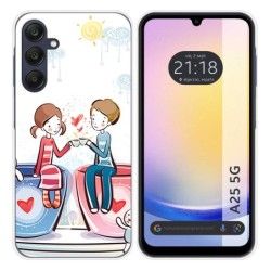 Funda Silicona para Samsung Galaxy A25 5G diseño Café Dibujos