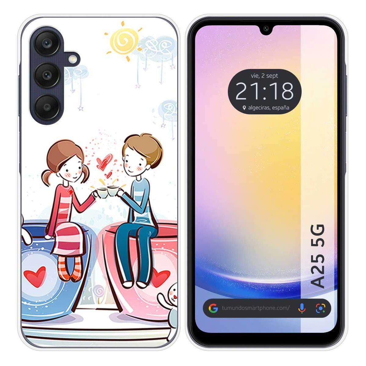 Funda Silicona para Samsung Galaxy A25 5G diseño Café Dibujos