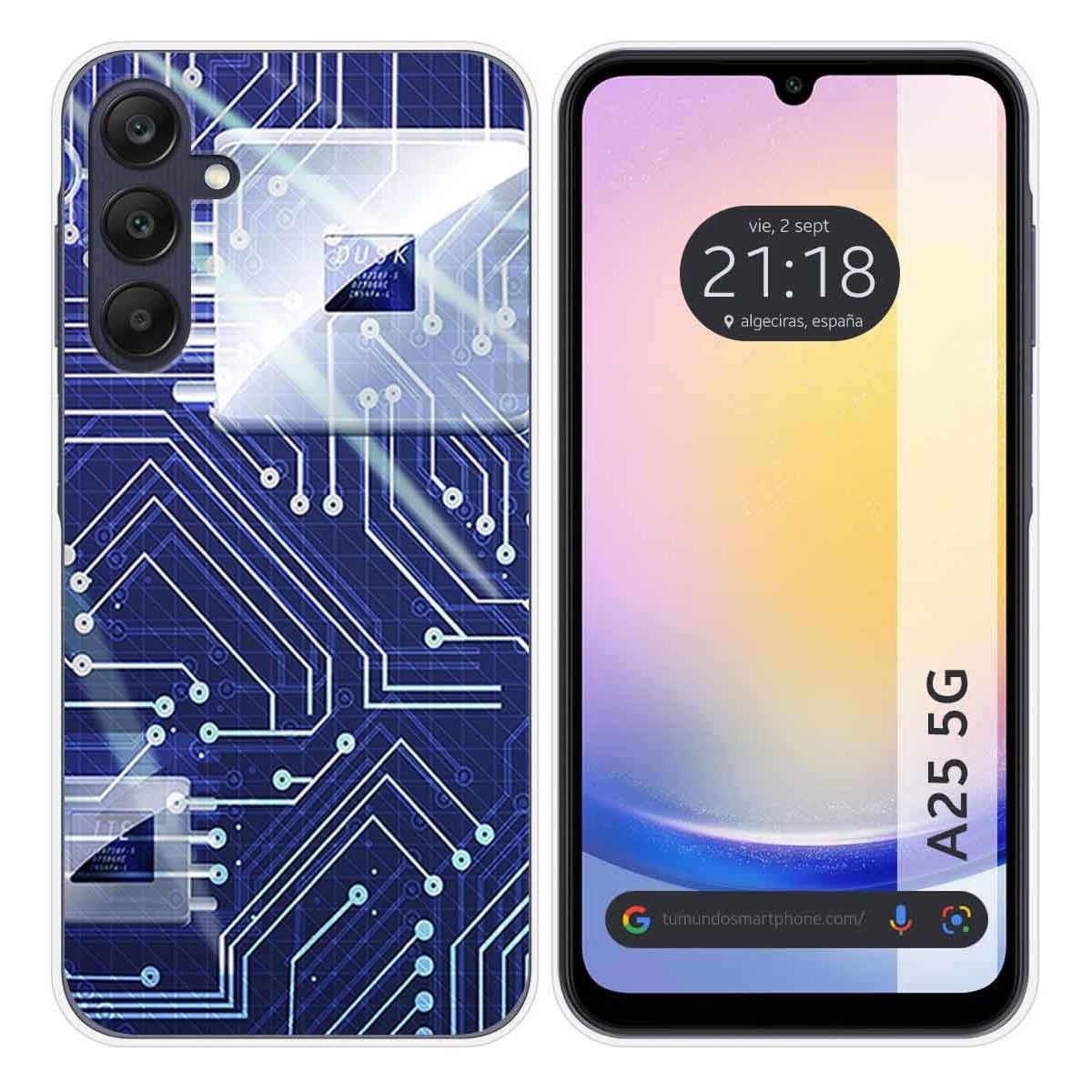 Funda Silicona para Samsung Galaxy A25 5G diseño Circuito Dibujos