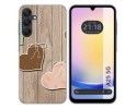 Funda Silicona para Samsung Galaxy A25 5G diseño Corazones Madera Dibujos