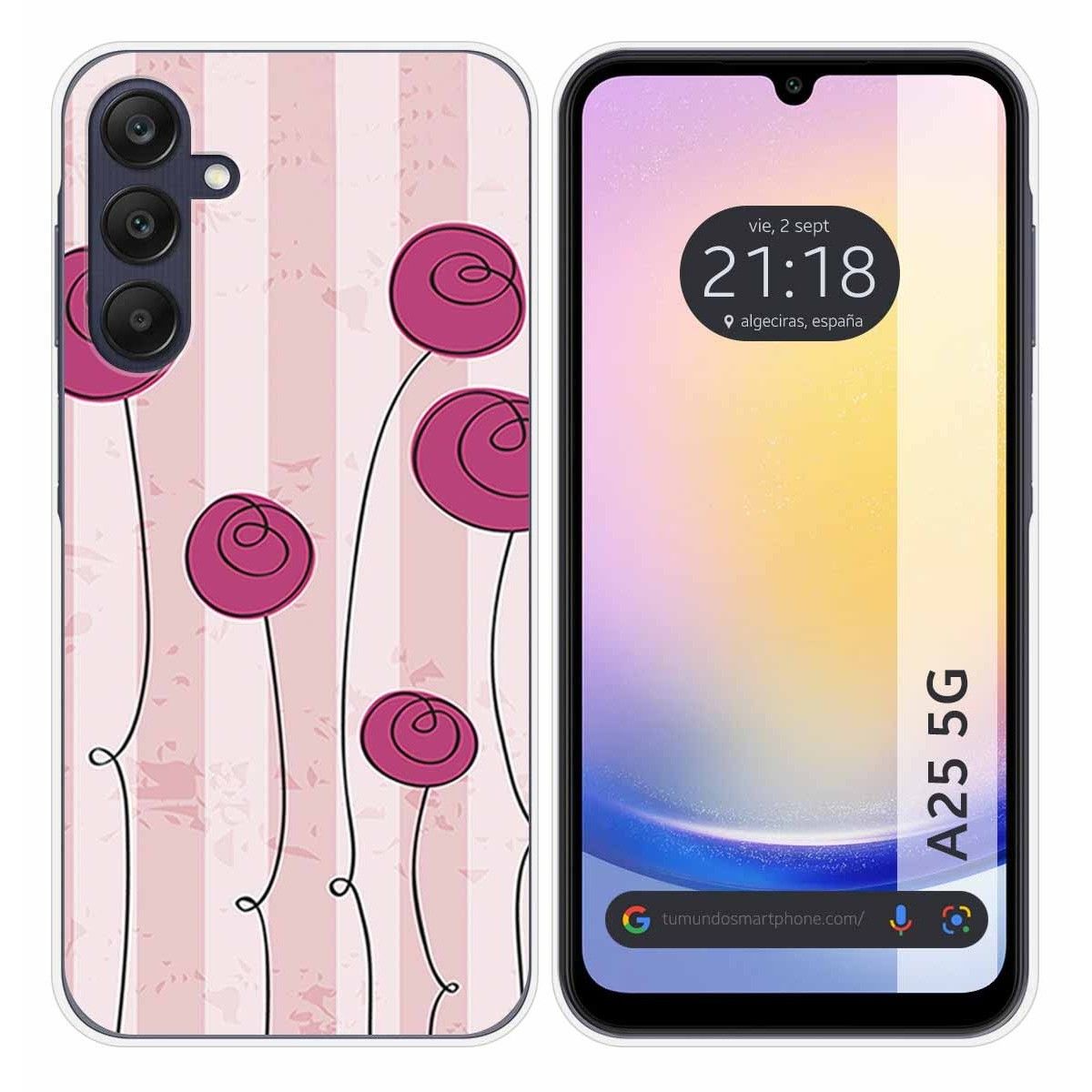 Funda Silicona para Samsung Galaxy A25 5G diseño Flores Vintage Dibujos