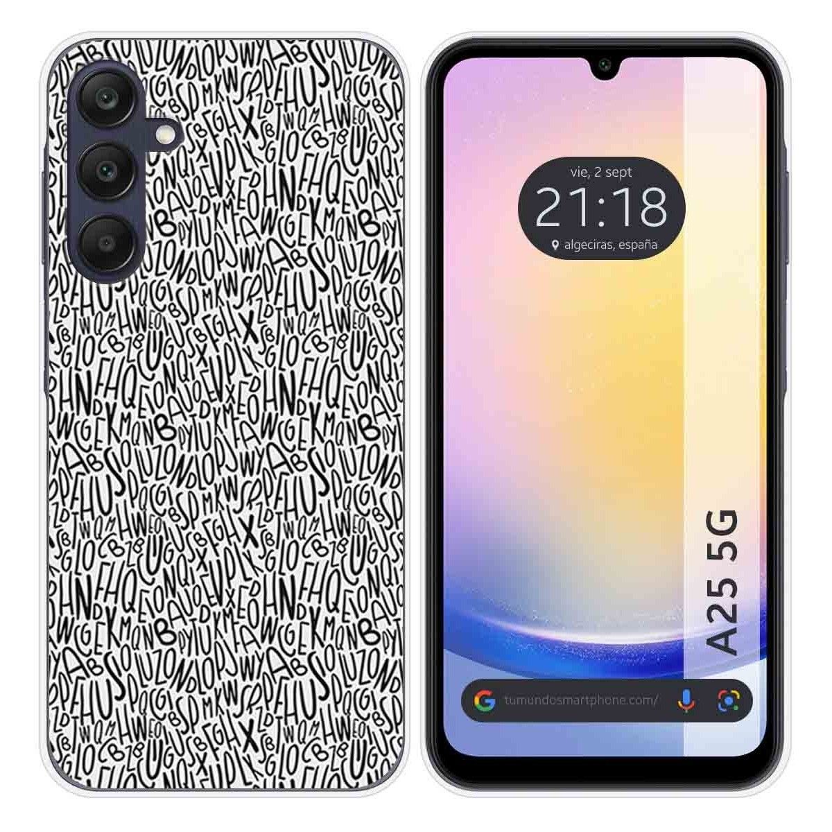 Funda Silicona para Samsung Galaxy A25 5G diseño Letras Dibujos