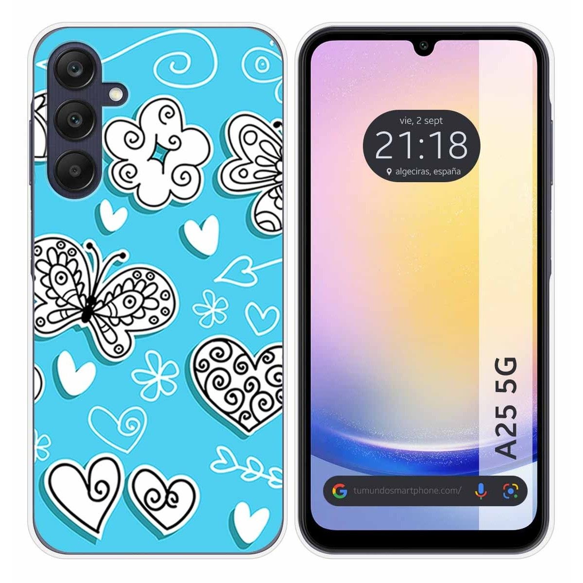 Funda Silicona para Samsung Galaxy A25 5G diseño Mariposas Dibujos