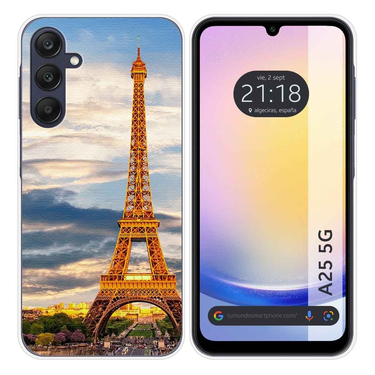 Funda Silicona para Samsung Galaxy A25 5G diseño Paris Dibujos