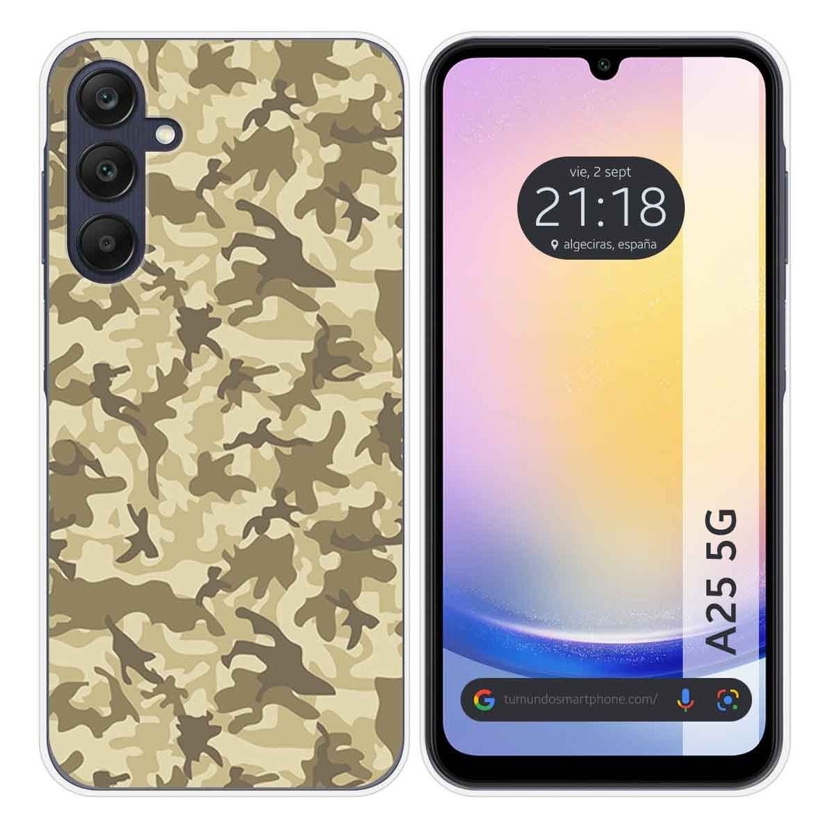 Funda Silicona para Samsung Galaxy A25 5G diseño Sand Camuflaje Dibujos