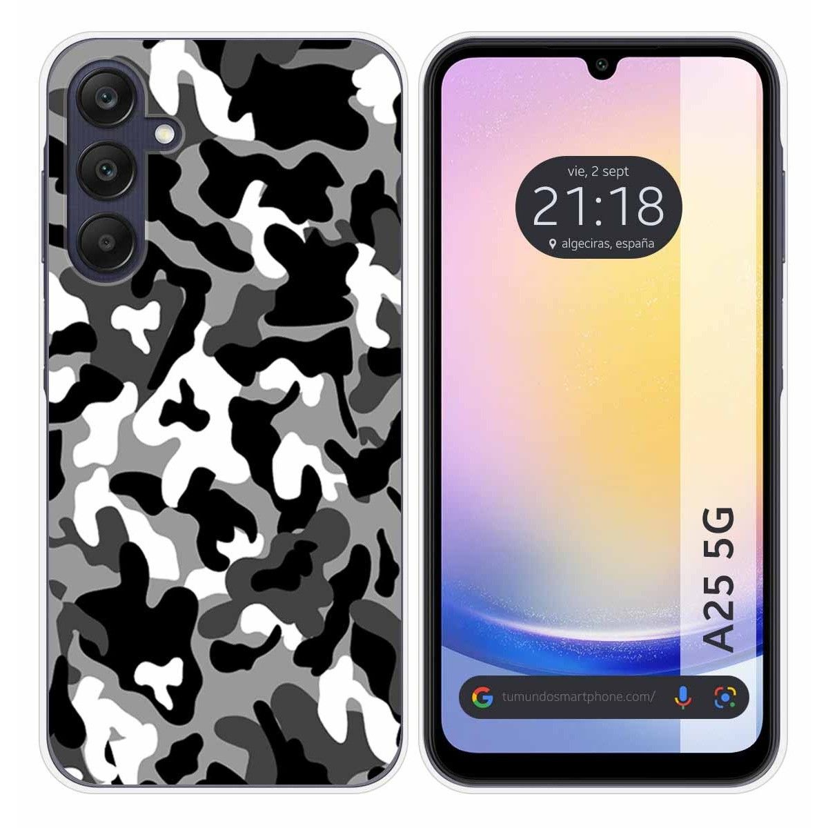 Funda Silicona para Samsung Galaxy A25 5G diseño Snow Camuflaje Dibujos