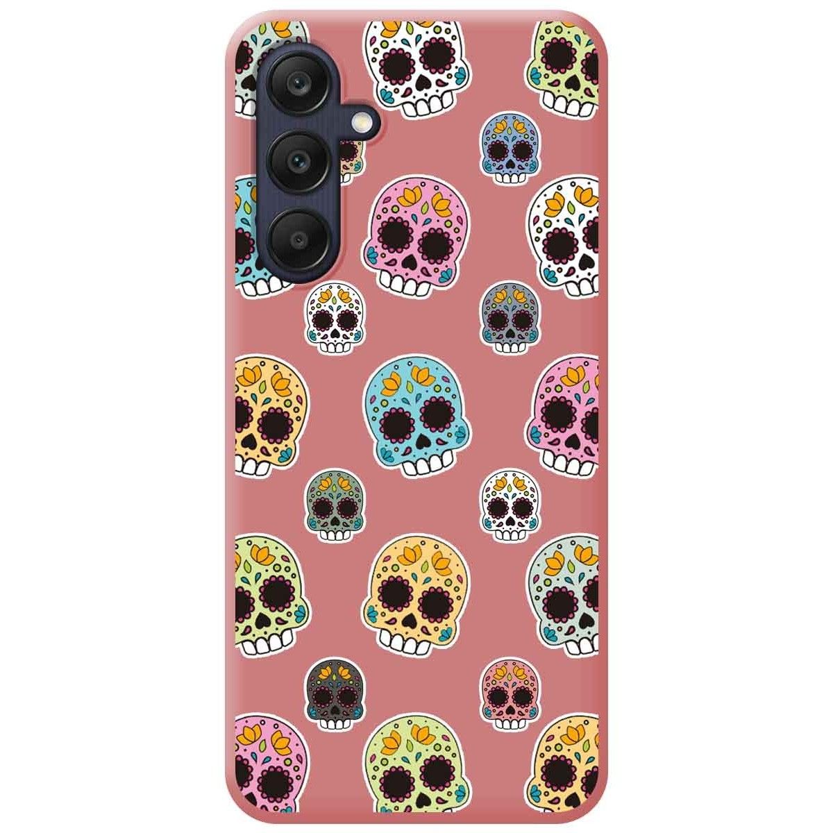 Funda Silicona Líquida Rosa para Samsung Galaxy A25 5G diseño Catrina Dibujos