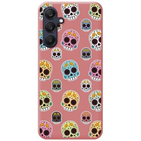 Funda Silicona Líquida Rosa para Samsung Galaxy A25 5G diseño Catrina Dibujos