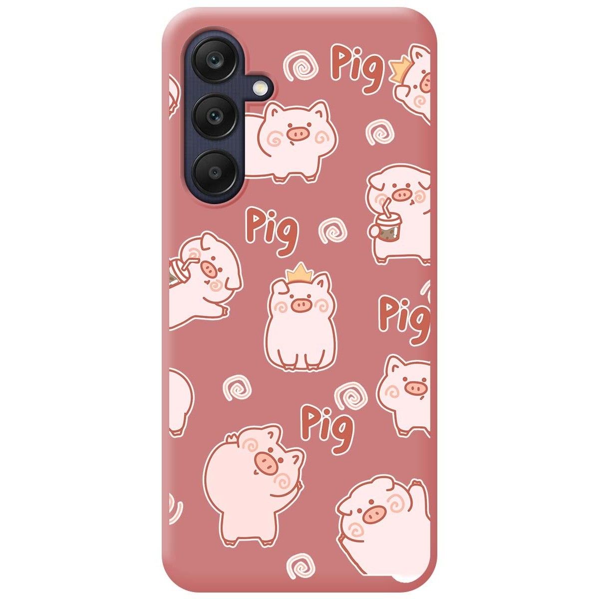 Funda Silicona Líquida Rosa para Samsung Galaxy A25 5G diseño Cerdos Dibujos