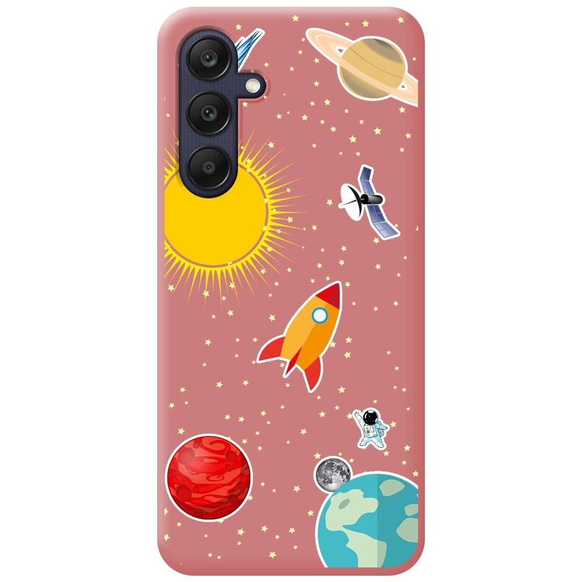 Funda Silicona Líquida Rosa para Samsung Galaxy A25 5G diseño Espacio Dibujos