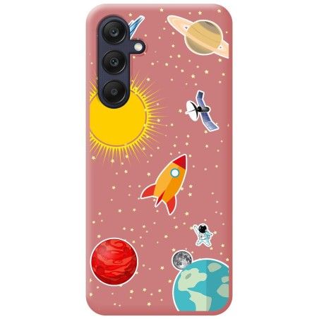 Funda Silicona Líquida Rosa para Samsung Galaxy A25 5G diseño Espacio Dibujos