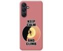 Funda Silicona Líquida Rosa para Samsung Galaxy A25 5G diseño Hombre Escalada Dibujos