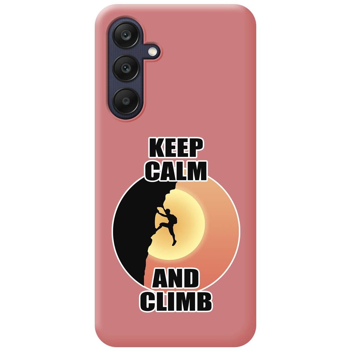 Funda Silicona Líquida Rosa para Samsung Galaxy A25 5G diseño Hombre Escalada Dibujos