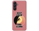Funda Silicona Líquida Rosa para Samsung Galaxy A25 5G diseño Mujer Escalada Dibujos