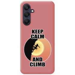 Funda Silicona Líquida Rosa para Samsung Galaxy A25 5G diseño Mujer Escalada Dibujos