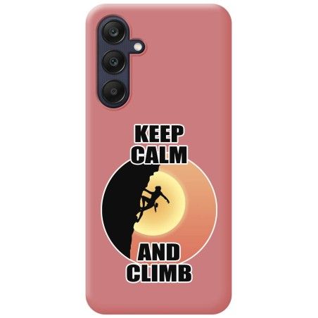 Funda Silicona Líquida Rosa para Samsung Galaxy A25 5G diseño Mujer Escalada Dibujos