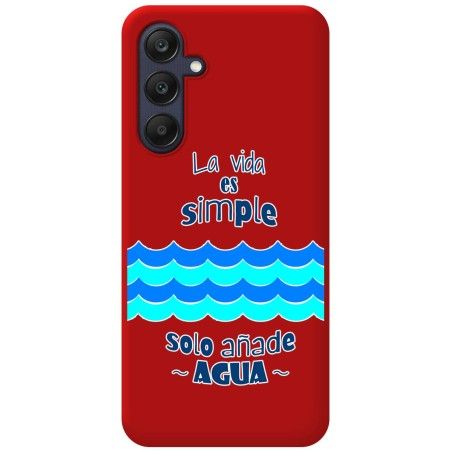 Funda Silicona Líquida Roja para Samsung Galaxy A25 5G diseño Agua Dibujos