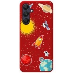 Funda Silicona Líquida Roja para Samsung Galaxy A25 5G diseño Espacio Dibujos