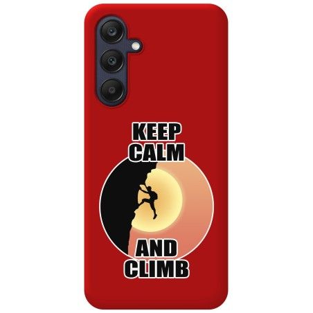Funda Silicona Líquida Roja para Samsung Galaxy A25 5G diseño Hombre Escalada Dibujos