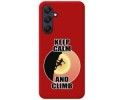 Funda Silicona Líquida Roja para Samsung Galaxy A25 5G diseño Mujer Escalada Dibujos
