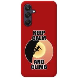 Funda Silicona Líquida Roja para Samsung Galaxy A25 5G diseño Mujer Escalada Dibujos
