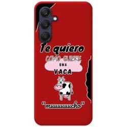 Funda Silicona Líquida Roja para Samsung Galaxy A25 5G diseño Vaca Dibujos