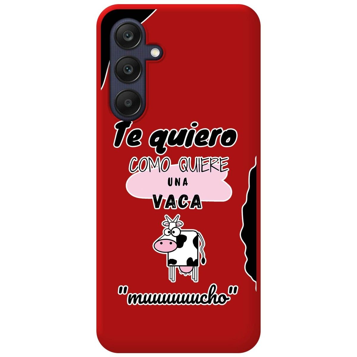 Funda Silicona Líquida Roja para Samsung Galaxy A25 5G diseño Vaca Dibujos