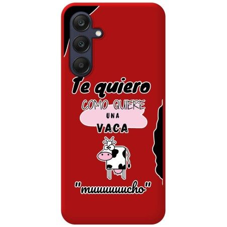 Funda Silicona Líquida Roja para Samsung Galaxy A25 5G diseño Vaca Dibujos
