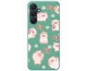 Funda Silicona Líquida Verde para Samsung Galaxy A25 5G diseño Cerdos Dibujos